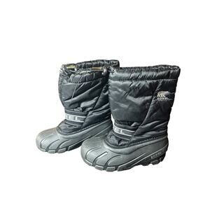 Sorel Youth Cub Insulated Snow Boots, Black Winter Boots, Unisex Kids Size 1